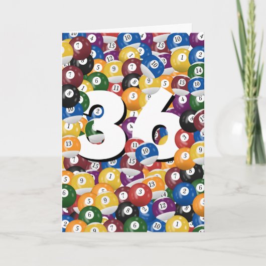 第36誕生日ビリヤード・ボール カード (正面)