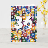 第36誕生日ビリヤード・ボール カード (黄色い花)