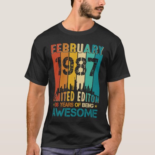 第36誕生日1987年2月36歳 Tシャツ (正面)