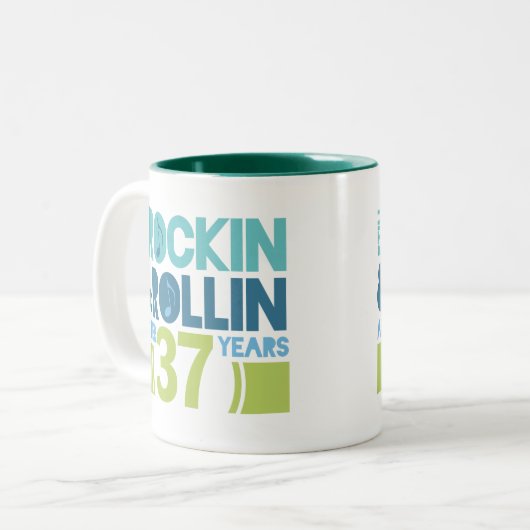 第37記念日の結婚祝い ツートーンマグカップ (正面左)