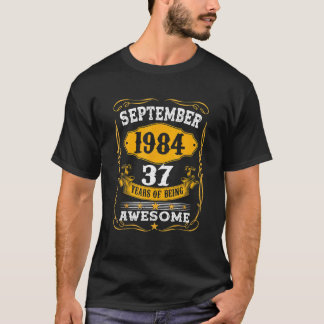 第37誕生日ギフト37歳素晴らし9月 Tシャツ