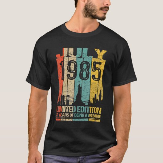 第37誕生日1985年7月37歳素晴らし Tシャツ (正面)