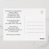 第38回誕生日パーティはっきりしたーカラフル, Fireworks Look 箔招待状ポストカード (裏面)