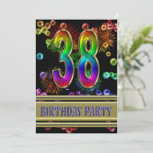 第38回誕生日パーティー招待(バブル付き) 招待状 (スタンド正面)