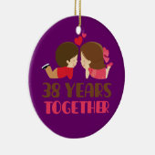 第38彼女のための結婚記念日のギフト セラミックオーナメント (右)