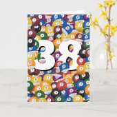 第38誕生日ビリヤード・ボール カード (黄色い花)