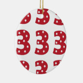 第3 -えんじ色の白い星 セラミックオーナメント (右)