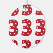 第3 -えんじ色の白い星 セラミックオーナメント (左)