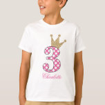 第3 Birthday|PolkaのDots|Glitterプリントは個人化なります Tシャツ<br><div class="desc">女の子のためのかわいいデザイン</div>