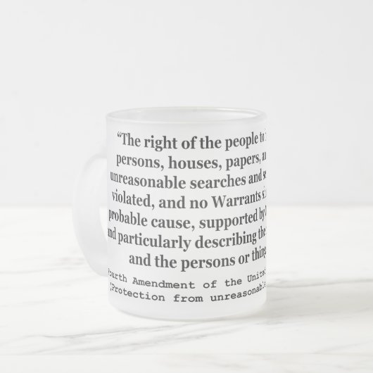 第4アメリカ合衆国憲法の修正 フロストグラスマグカップ (正面左)