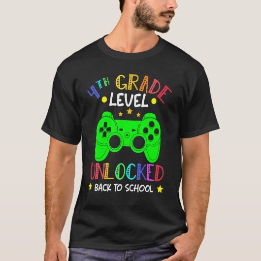 第4グレードのロック解除されたビデオゲーム新学期 Tシャツ (正面)