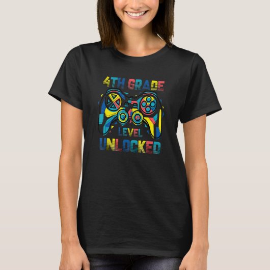 第4グレードのロック解除されたビデオゲーム新学期 Tシャツ (正面)