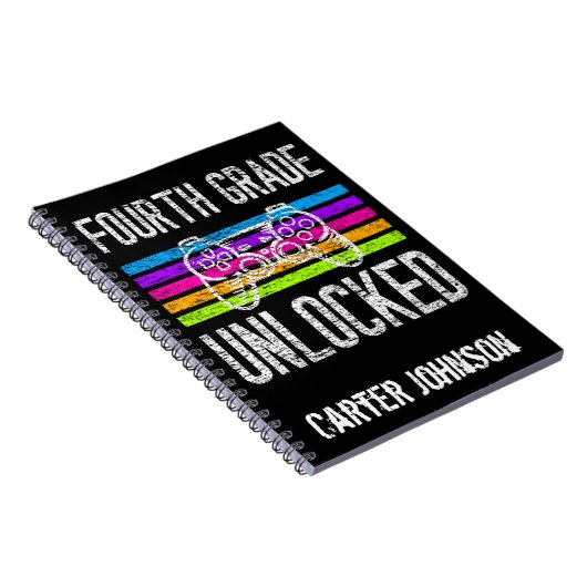 第4グレードのロック解除された新学期 パーソナライズされた ノートブック (右側)