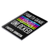 第4グレードのロック解除された新学期 パーソナライズされた ノートブック (左側)