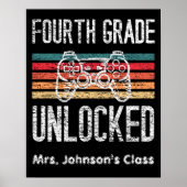 第4グレードのロック解除された新学期 パーソナライズされた ポスター (正面)