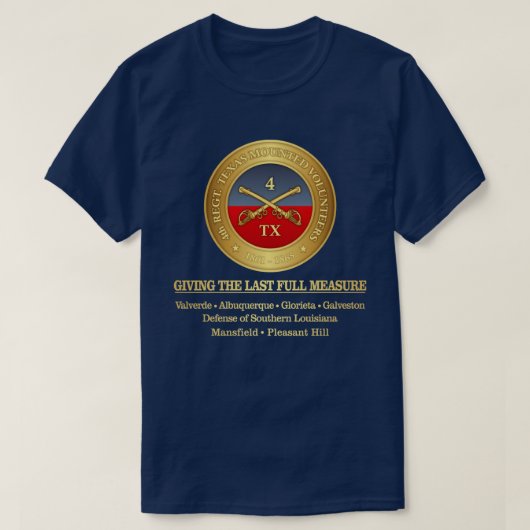 第4テキサス州騎兵団 Tシャツ (デザイン正面)