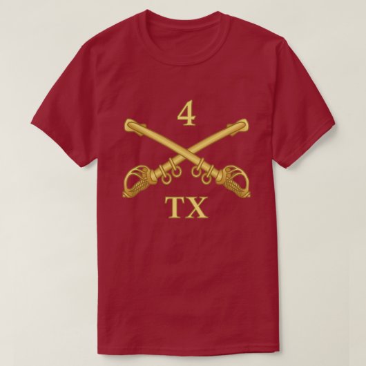 第4テキサス州騎兵 Tシャツ (デザイン正面)