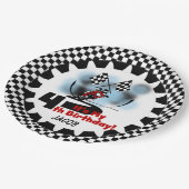 第4ハッピーバースデーの紙皿を競争させるオートバイ ペーパープレート (アングル)