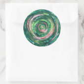 第4ハートチャクラグリーンピンクのアートワーク#2 ラウンドシール (バッグ)