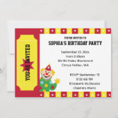 第4バースデーウェーブサーカスピエロ招待状 招待状 (裏面)