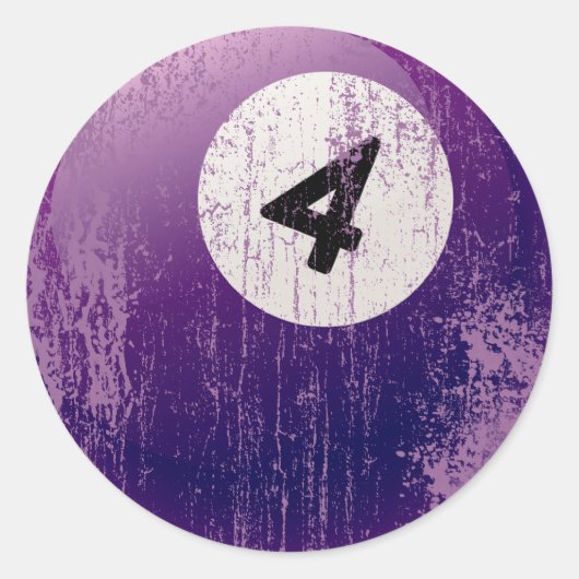 第4ビリヤードのボール – 浸食と熟成のスタイル ラウンドシール (正面)