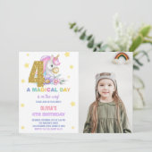 第4フローラUnicorn誕生日招待状（写真あり） 招待状 (スタンド正面)