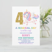 第4レインボーユニコーン誕生日招待状 招待状 (スタンド正面)