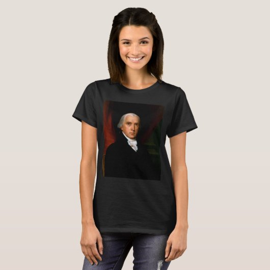 第4代大統領ジェームズ・マディソン：コロニアルアメリカ Tシャツ (正面フル)