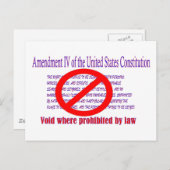 第4修正-法律によって禁止されてところ空間 ポストカード (正面/裏面)