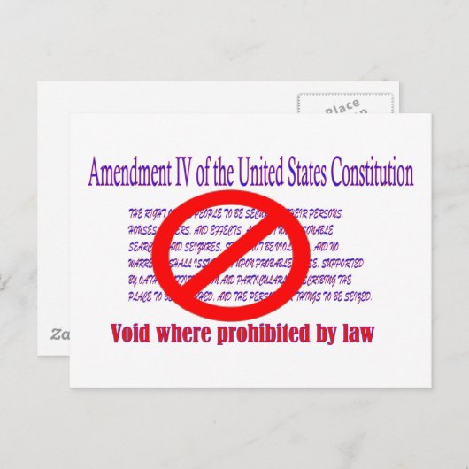 第4修正-法律によって禁止されてところ空間 ポストカード (正面/裏面)