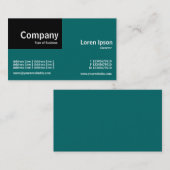 第4四半期パッチ – ブラックおよびティール（緑がかった色）(006666) 名刺 (正面/裏面)