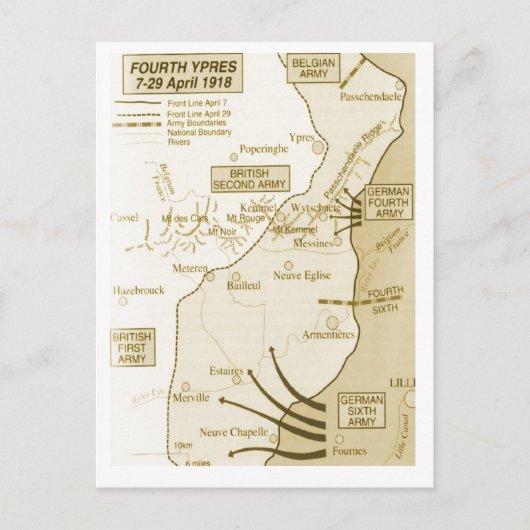 第4回イプレスの戦い（1918年） ポストカード (正面)