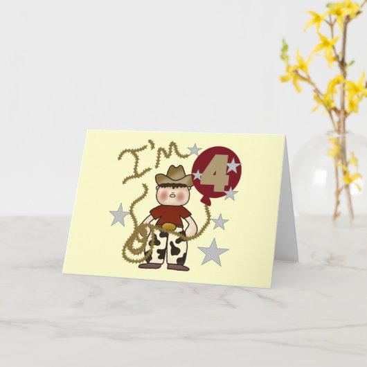 第4回カウボーイ誕生日Tシャツ&ギフト カード (黄色い花)