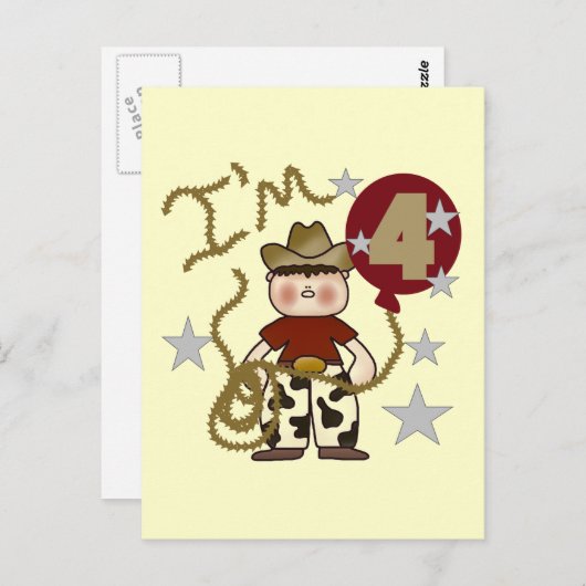 第4回カウボーイ誕生日Tシャツ&ギフト ポストカード (正面/裏面)