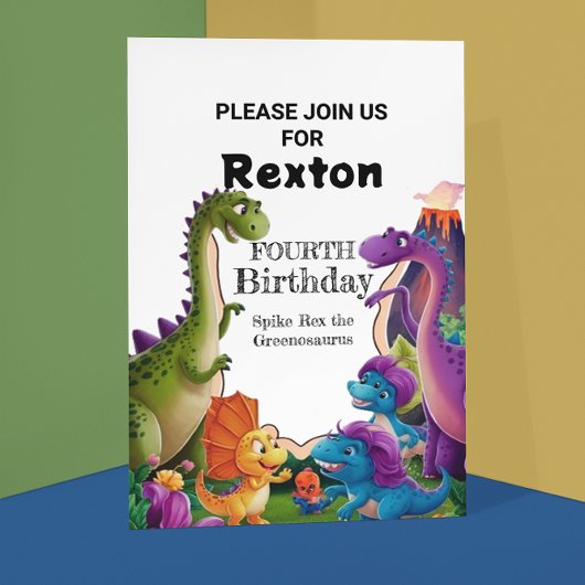 第4回キッズ恐竜バースデーパーティ招待状 ポストカード