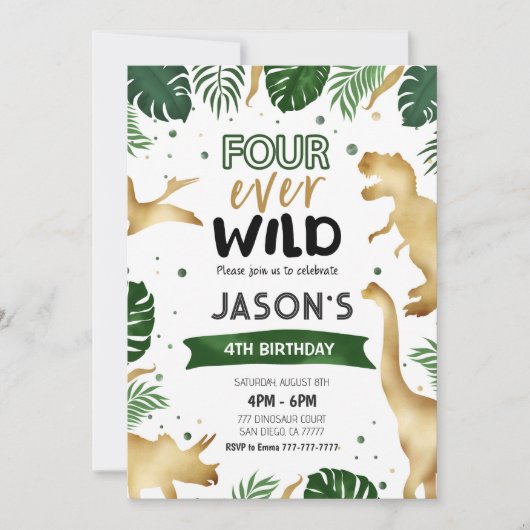 第4回ゴールデン恐竜の誕生日パーティー 招待状 (正面)