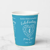 第4回トパ結婚ス記念概要ハート青 紙コップ (裏面)