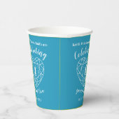 第4回トパ結婚ス記念概要ハート青 紙コップ (右)