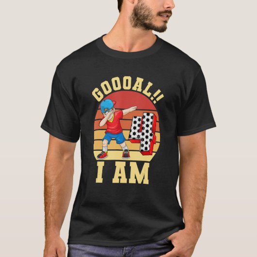第4回バースデーサッカーをテーマにした誕生日パーティー4年 Tシャツ (正面)