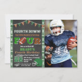 第4回バースデーサッカー誕生日パーティーへの招待 招待状 (正面)