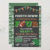 第4回バースデーサッカー誕生日パーティーへの招待 招待状 (正面/裏面)