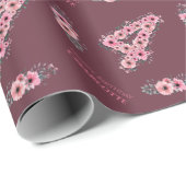 第4回ビッグ誕生日ガールピンク花緑 ラッピングペーパー (ロールコーナー)
