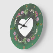 第4回フルーツとフローラ結婚の記念日+写真 ラージ壁時計 (傾斜)