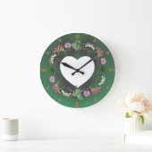 第4回フルーツとフローラ結婚の記念日+写真 ラージ壁時計 (ホーム)