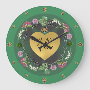 第4回フルーツとフローラ結婚の記念日+写真 ラージ壁時計
