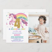 第4回ユニコーン誕生日招待状と写真 招待状 (正面/裏面)