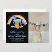 第4回レインボーユニコーン誕生日招待状写真 招待状 (正面/裏面)