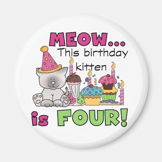 第4回子猫誕生日Tシャツとギフト マグネット (正面)