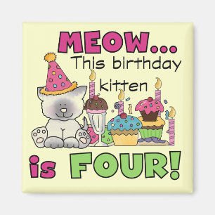 第4回子猫誕生日Tシャツとギフト マグネット