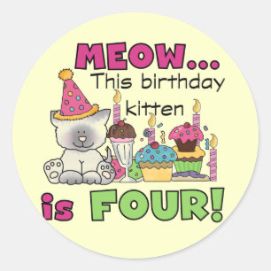 第4回子猫誕生日Tシャツとギフト ラウンドシール